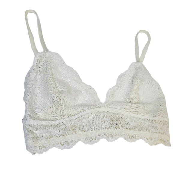 Aritzia Wilfred Lace Triangle Bralette Ivory Size Small Adjustable Straps - Picture 3 of 6